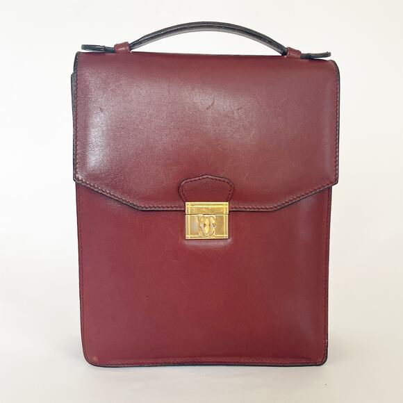 Cartier Handbags - CARTIER Must De Cartier Vintage Boudreaux Leather Shoulder Handbag Purse Bag